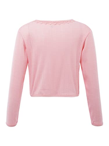 JanJean Kids Girls Basic Cotton Cardigan Long Sleeve Cropped Shrug Jackets One Button Solid Cardigan Outerwear Casual Wear2