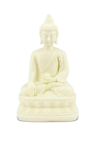 Image of Peaceful Meditating Buddha Idol for Home Decor | Serenity White Buddha Statue for Living Room, Office & Meditation Space | Spiritual Decorative Showpiece for Positive Energy & Vastu Harmony