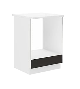 Kuechen-Preisbombe Herdunterschrank Omega Weiss/Schwarz