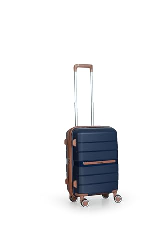 Image of CRUISE Ocean Oak 20 Inch Travel Trolley Bags (Small) | Hard Shell Expandable Suitcases with 8 Spinner Wheels | Cabin and Check-in Lightweight Luggage Bag | TSA Lock (Set of 1)
