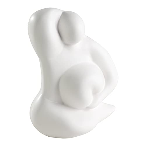 EGLO LIVING Dekofigur Frau Forteau, minimalistische Zimmerdeko, Dekoration für Wohnzimmer und Schlafzimmer, Tischdeko aus Keramik in Weiß, 19 cm Cover