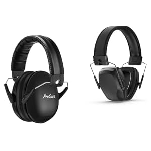 ProCase Noise Cancelling Headphones for Kids Toddler SNR 27dB Bundle with SNR 29dB Hearing Protection Ear Muffs -Black