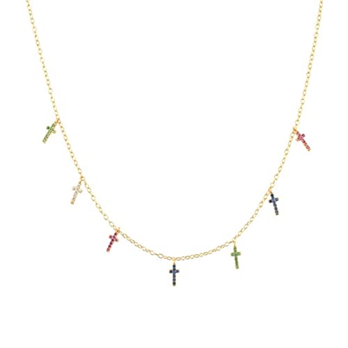 Collier ras du cou en bijoux fins avec breloque croisée pour mariée