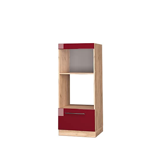Vicco Armoire Micro-Ondes Fame-Line, Rouge Bordeaux Haute Brillance, 60cm Ouvert, à Combiner avec...