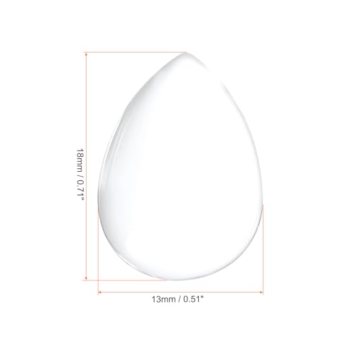 PATIKIL Transparent Glass Cabochons, 100Pcs 13x18mm Drop Shaped Glass Dome Tiles for Photo Pendant Jewelry Making Clear - Image 2