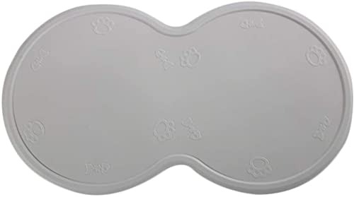 Anawakia Napfunterlage Silikon Futtermatte Wasserdicht Anti Rutsch Tiernahrung Matte für Hunde und Katzen Fütterungsmatte Silikonmatte Fressnapfunterlage 48 x 27 cm (Grau)
