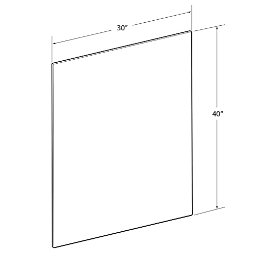 Image of Azar Displays 179640 Clear Acrylic Plexiglass Sheet Cut to Size, Quality 3 /16 inch Thick Acrylic, Transparent Plastic Board, Size: 30 inch x 40 inch Perspex Plastic Panel, DIY, Crafts, 2-Pack