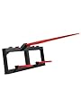 49" Hay Bale Spear Attachment, 3000LBS Capacity Skid-Steer Quick Attach Spike Forks with 1pc 49" Hay Spear and 2pcs 17" Stabilizer Spears for Tractors(Red)