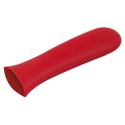 Victoria Premium Silicone Handle Holder – Large Size Heat-Resistant Handle Grip for Cast Iron Skillets (10"–12"), Red, Slip-Resistant Design, Oven-Safe up to 450°F