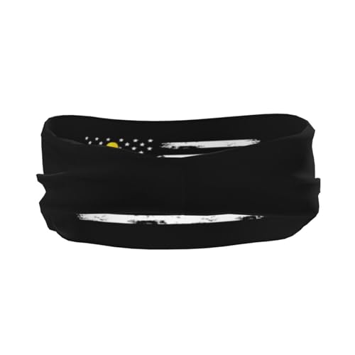 Back The Gold Ribbon USA Flag Childhood Cancer Awareness Adjustable Sports Headband Moisture-Wicking Sweatband for Running & Workout3