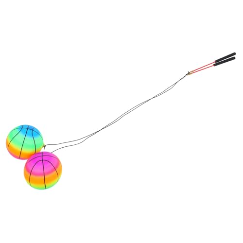 BESPORTBLE Cordless Jump Rope with Weighted Ropeless Skipping 2 Sets Rainbow Fitness Balls for Kids Adults