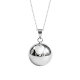 Bola de grossesse avec coeur blanc - Bola grossesse or, or rose et argent - Collier de grossesse bola avec bruit carillon sonore - Bola grossesse coeur - Cadeau future maman original (Argent)