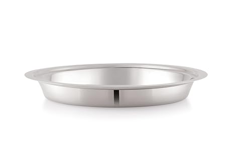 Image of TOSAA Stainless Steel Parat- Dough Kneading Plate - Heavy Duty Parat for Roti, Chapati, Puri,Unbreakable Stainless Steel Parat - Rustproof, Mirror Finish Plate (29 x 29 x 3.6 cm)