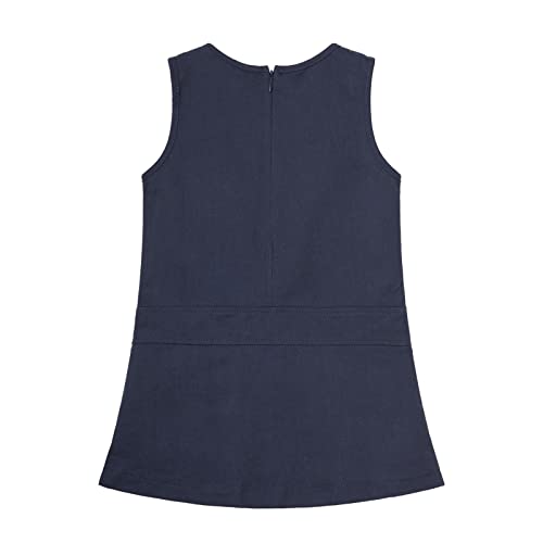 Mud Kingdom Little Girls School Uniform Dress Sleeveless Cute Bow Jumper2