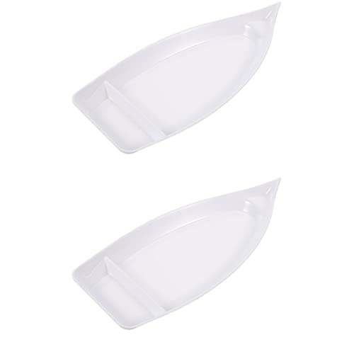 UPKOCH Sushi Boat Serving Tray 2 Pack 10.23X4.64X2.12In Melamine Sushi Plates Japanese Style Snack Dish for Dining Table and Parties