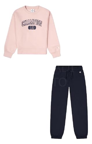 Champion Legacy Sweatsuits G-Bookstore Logo Graphic Ultralight Powerblend Fleece Crewneck Chándal Deportivo, Rosa Azul Marino, 7-8 Years para Niñas