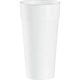 EcoQuality 24 oz Tall White Insulated Foam Drinking Cup Single Use Disposable for Drinks Coffee Tea Juice Soda Espresso Latte Cooler Water Cups (50)
