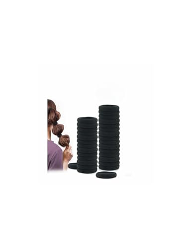 Gomas del Pelo Negras 30 piezas – Coleteros Elásticos Resistentes sin Metal, Suaves y Antitirones – Para todo tipo de cabellos.