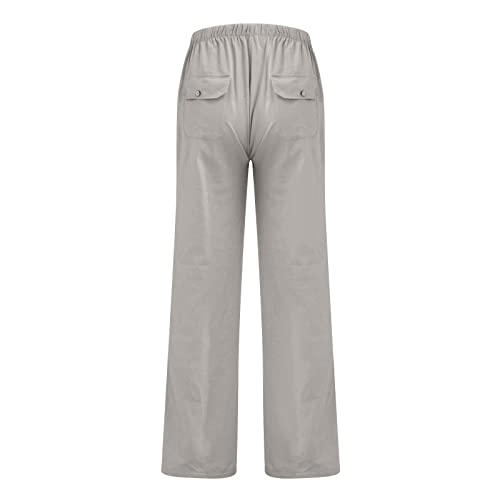 Cdiecer Mens Summer Pants Casual Beachwear Big and Tall Linen Pants Lightweight Pants Drawstring Pants with Pockets3