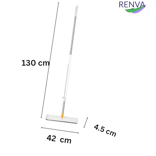 RENVA Flat Mop for Floor Cleaning Magic Slider Squeeze Mop Microfiber Hands Free Squeeze Mob 360 Bucket Less Pocha Wet