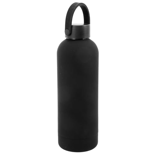 SWETRACE Taza de Agua Creativa de Acero Inoxidable Negro, Botella Ligera y Fácil de Almacenar para Acampar y Senderismo, Vaso Térmico Portátil y Multifuncional Reutilizable