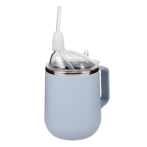 FUOYLOO ����җp���ڂ�Ȃ��R�b�v 450ml �X�g���[�t���J�b�v �n���h���t�� �V���R�����R��h�~�݌v ���ݕ���ɍœK�ȍ���җp�E�H�[�^�[�{�g�� �P�A�H��