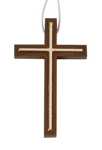 SHALOM - Croce Prima Comunione in Legno H. 10 Cm