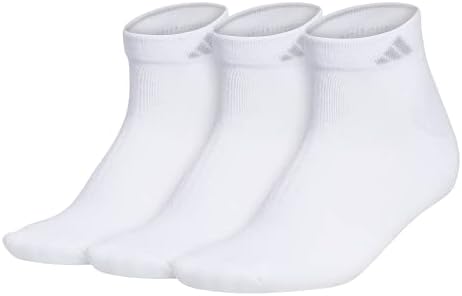 adidas Women's Cushioned II 3-Pack Low Cut, White/Clear Onix Grey, Medium