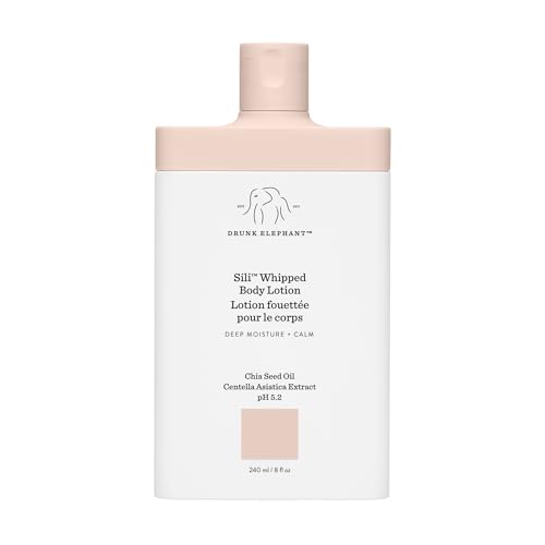 Drunk Elephant Sili Whipped Body Lotion - 240 ml/8 fl oz - Rich Daily Moisturizing Lotion - Clean Clinical Skincare - Cruelty-Free - Free of Essential Oils, Silicones, and Fragrance