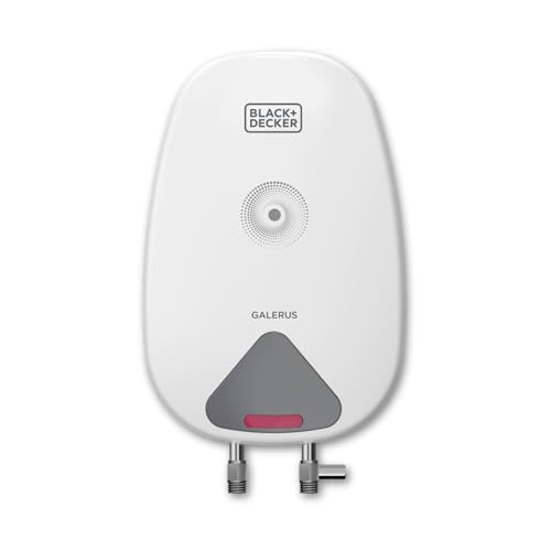 Black+Decker Galerus Geyser 3 Litre | Instant Water Heater for Home & Kitchen | 3KW | High Grade Stainless Steel Tank I Copper Sheathed Heating Element I 5 Year Tank Warranty | Water Geyser White