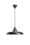 Moderne Pendelleuchten in einem matten Schwarzton mit Innenfarbe in Kupfer