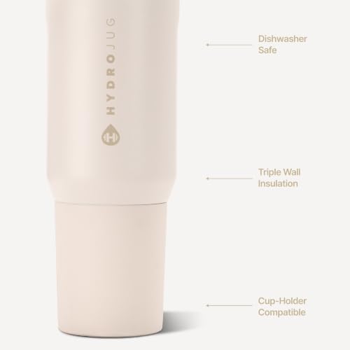 Image of HydroJug Sport 20 oz Insulated Stainless Steel Water Bottle, Cream