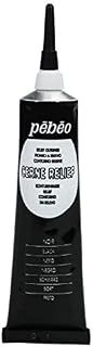 PEBEO 390037 37 ml Vitrail Stained Glass Effect Cerne Relief Tube with Nozzle, Black