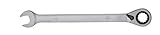 CONTENIDO - Llave combinada de 10 mm con cabeza fija y de estrella con trinquete. La cabeza de estrella con trinquete está 15° inclinada para facilitar el giro.