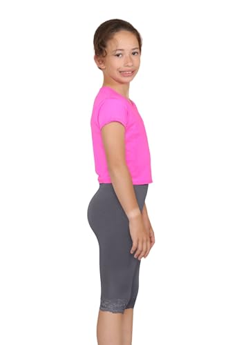 Mallas de ciclismo infantiles que evitan rozaduras con encaje suave 3