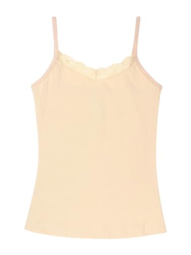 Image of BODYCARE Girl's Super Combed Cotton Spandex Regular Fit Camisole with Slip Soft & Comfortable Skin Friendly Innerwear Vest | Pack of 2