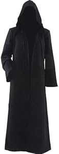 Taeyue Anakin Mittelalterliche Kleidung Ritter Umhang Cosplay Kostüm Halloween Karneval Cosplay Mantel Anzug Herren (Schwarz, L)