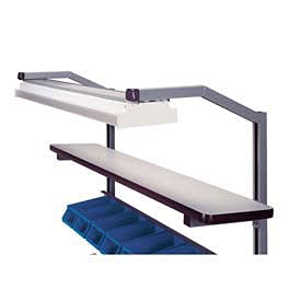4-6CLS Plastic Laminate Shelf with Steel Support for 72" Workbench, 14 Gauge Steel Base, Gray, 72" Length, 12" Width, 1.25" Thick