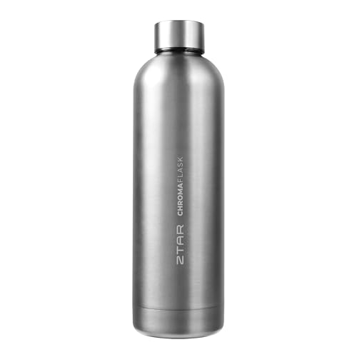 ZTAR Chroma Flask Insulated Stainless Steel Water Bottle – Leak-Proof, Keeps Drinks cool or warm, For Travel, Gym, and Office, Ideal Gift for Women, Men & Kids, 25oz (750ml) - Gray