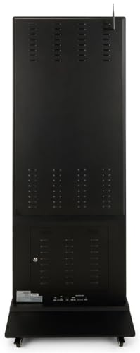 Image of Displays2go Digital Display Advertising Floor Stand with (2) 10W Speakers & (4) Locking Wheels (DF055NLB2S)