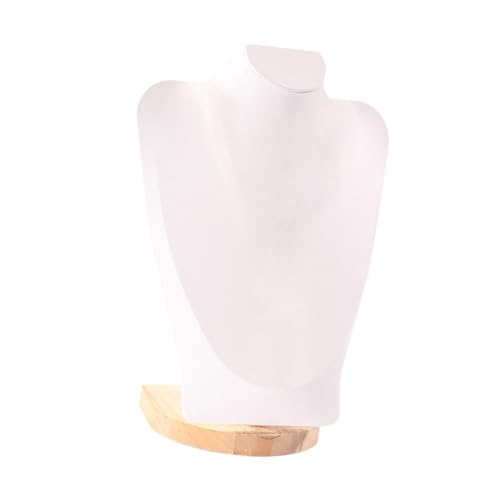 Oshhni Soporte de busto con cadena para exhibición de collares, estante de maniquí, elegante soporte de busto de joyería para mostrador de mesa, ferias, 30 Cm Pu