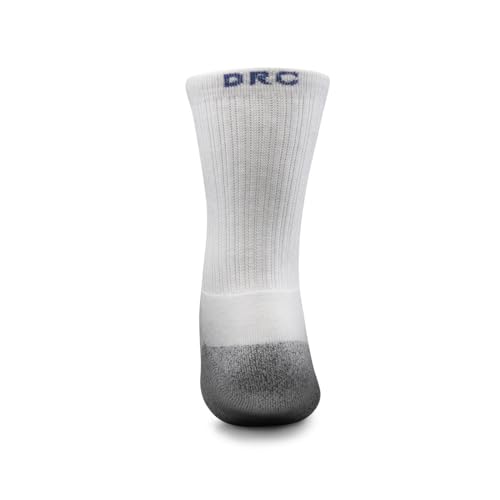 Dr. Comfort Transmet Unisex Crew Socks for Partial Foot Amputation, with Fiber Padding in Heel and Forefoot - Medium, White2