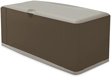 Rubbermaid Extra Large Resin Weather Resistant Outdoor Storage Deck Box, 120 Gal., Putty/Canteen Brown, for Garden/Backyard/Home/Pool
