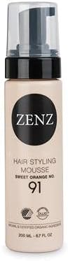 ZENZ | Styling Mousse | Orange no. 91 | 200 ml | Scent of Orange & Apple | Aloe Vera & Silk Protein | Adds Volume & Texture | All Hair Types | Especially Suited for Curly Hair
