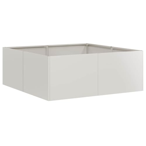 vidaXL Pflanzkübel 80x80x30 cm Edelstahl, Pflanzschale, Garten-Garten-Pflanzkübel, Outdoor-Pflanzgefäß, Hochbeet, Pflanzgefäß, Blumenkasten