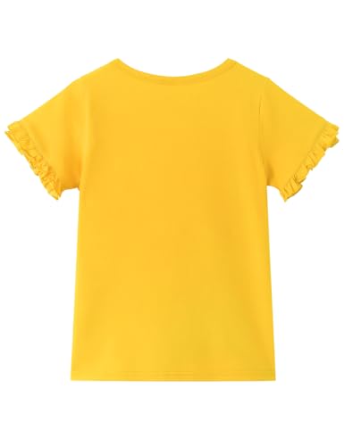 Noomelfish Girls Ruffle Short Sleeve T-Shirts Summer Casual Tee Tops Blouse (5-12 Years)2