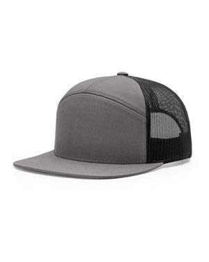 Richardson Hi-Pro 7- Panel Trucker Cap One Size Charcoal/ Black