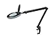 Lumeno LED Lupenleuchte 7218SW Lupenlampe mit 127 mm Echtglaslinse, Arbeitsplatzlampe, Kosmetiklampe, geeignet für Kosmetik, Bastler, Lesehilfe Vergrößerungslampe, 8 Dioptrien Schwarz mit Tischstativ