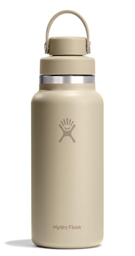 Image of Hydro Flask Water Bottle - Insulated Stainless Steel - Wide Mouth Flex Chug Lid, Non Spill, Leakproof in 32 Oz Tonal Oat Tan