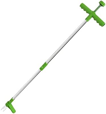Bzdmly Weed Puller, Stand Up Root Removal Tool, Long Handle Garden Weeding Tool with 3 Claws, Hand Weeder Standing Puller for Dandelion, High Strength Manual Root Pulling and Picker (Green)